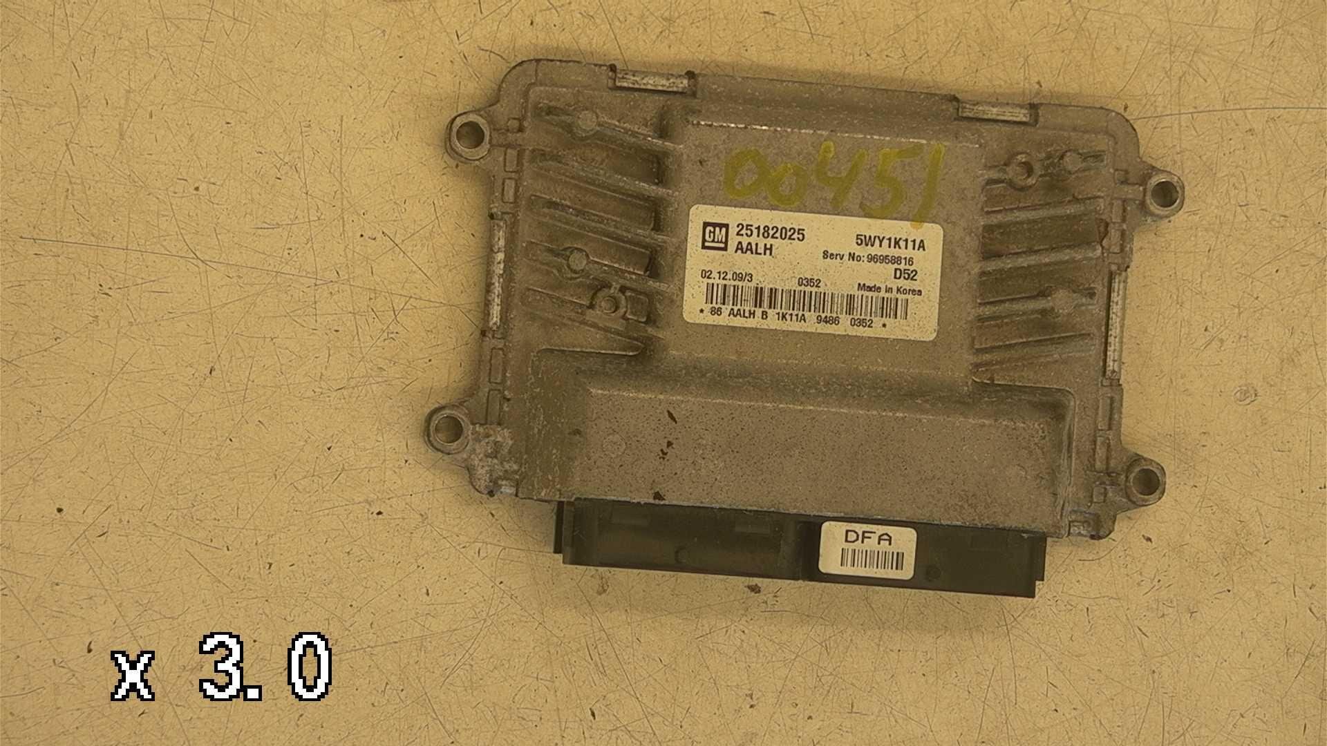 Used Genuine Chevrolet Spark ECU Engine Control Unit – 25182025 / 5WY1K11A / 96958816 (Made In Germany)