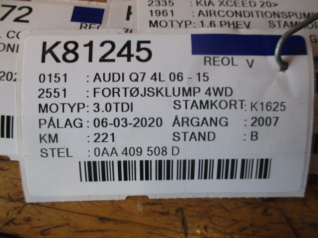 Front axle assembly lump - 4wd AUDI