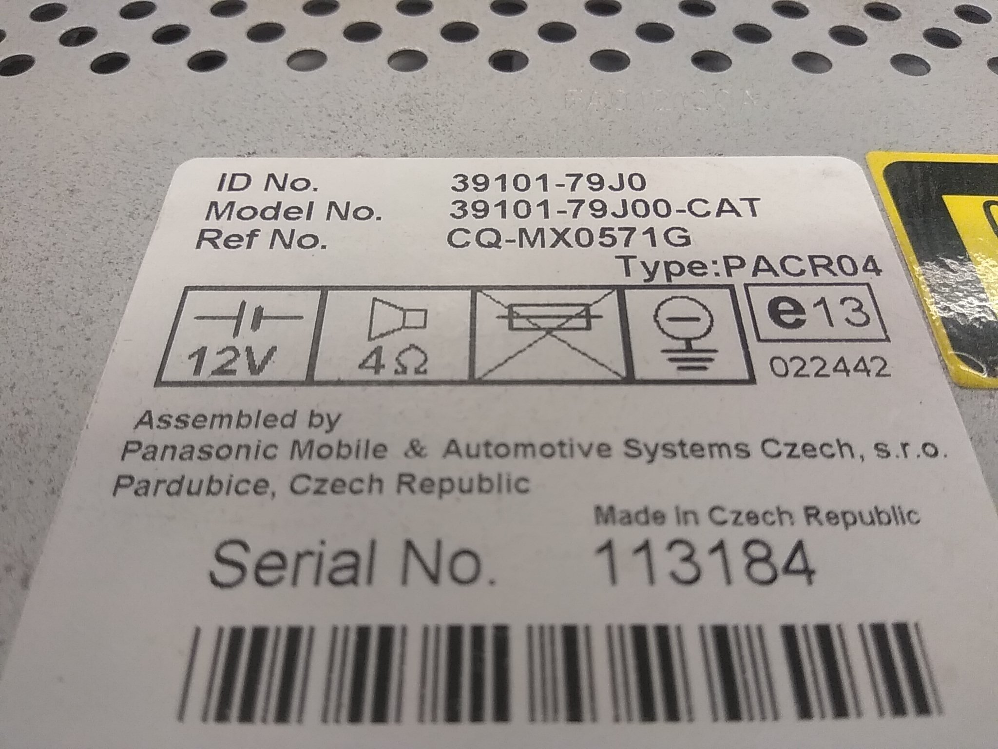 Suzuki SX4 (EY, GY) Audio 39101-79J00-CAT - Autoparts24