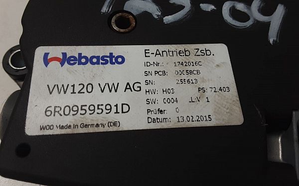 Soltagsmotor VW UP (121, 122, BL1, BL2, BL3, 123)