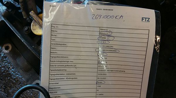 Schaltgetriebe RENAULT SCÉNIC II (JM0/1_)