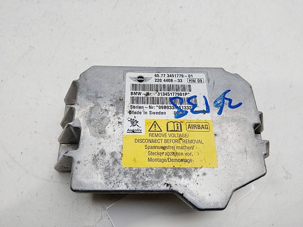 Boîtier Airbag MINI 2 R56 Phase 1 - Pièce D'occasion, Garantie 12 Mois (réf 65779812297)