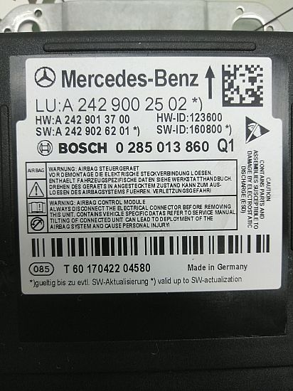 Airbag elektronikkenhet MERCEDES-BENZ B-CLASS (W246, W242)