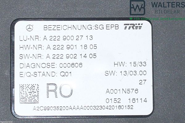Parkeringsbremsemodul / styrboks (EPB) MERCEDES-BENZ C-CLASS T-Model (S205)