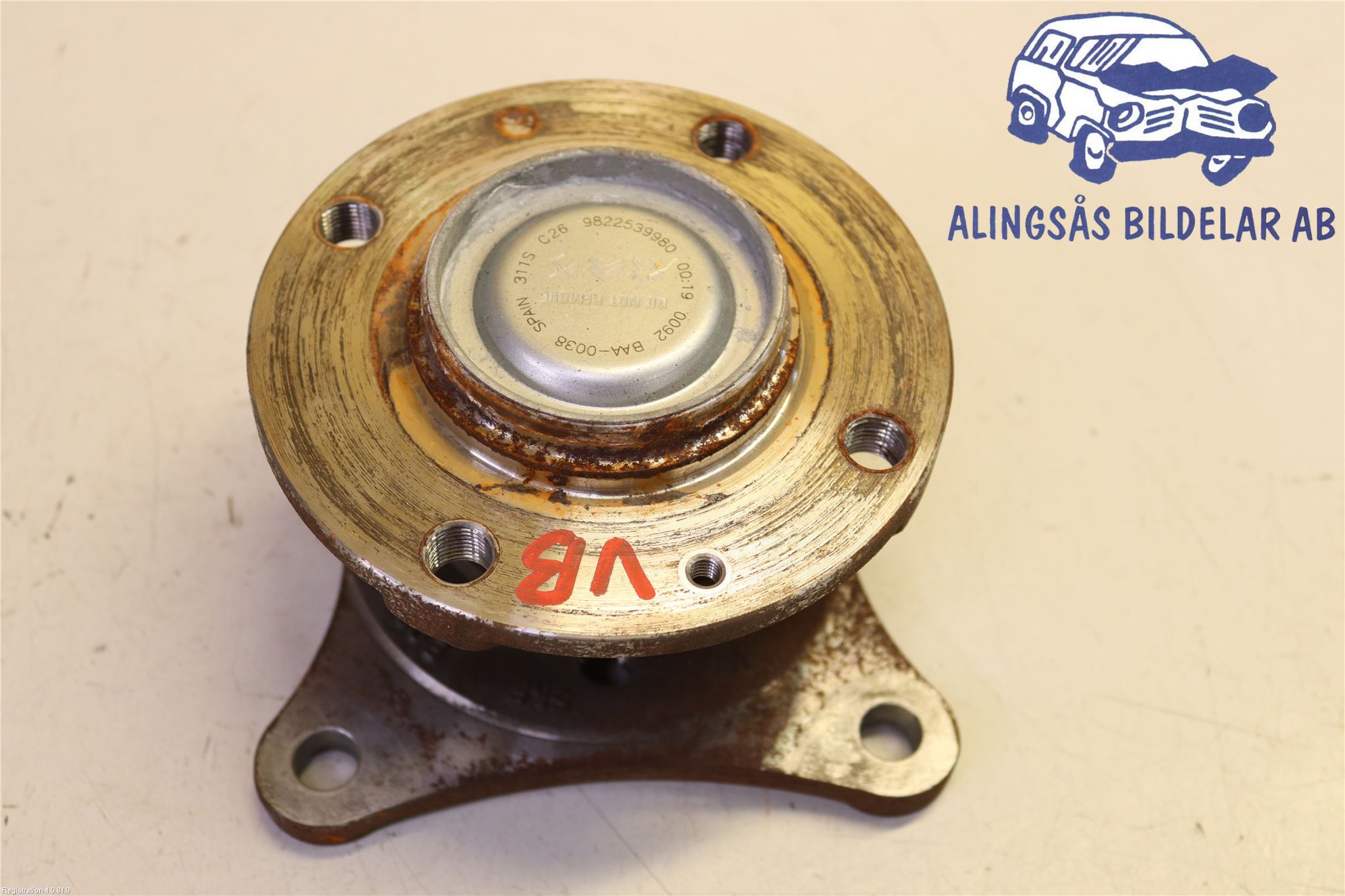 9822539980: Spindle - rear, Rear hub, Rear spring - coil