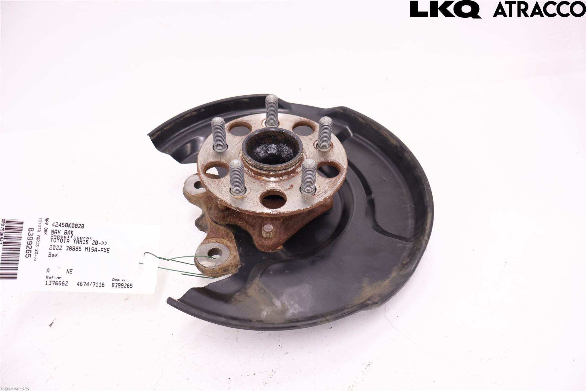 42450-K0020: Spindle - rear, Rear hub, Rear axle assembly