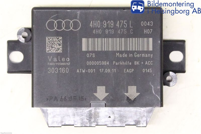 Sterownik asystenta parkowania PDC AUDI A6 Avant (4G5, 4GD, C7)