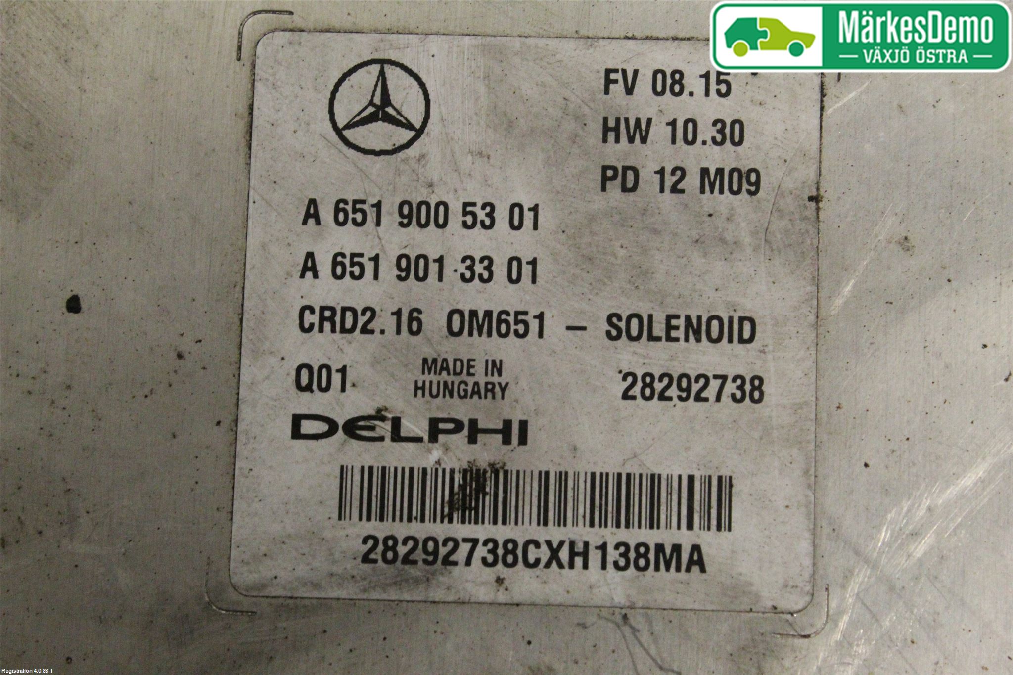 CENTRALINA MOTORE ORIGINALE (ECU) MERCEDES-BENZ CLASSE C-Modello T (S204) 2010 - Foto 3 di 3