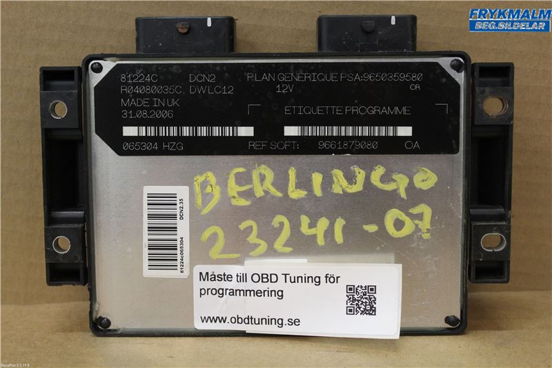 Engine control unit (ECU) CITROËN BERLINGO / BERLINGO FIRST Box (M_)