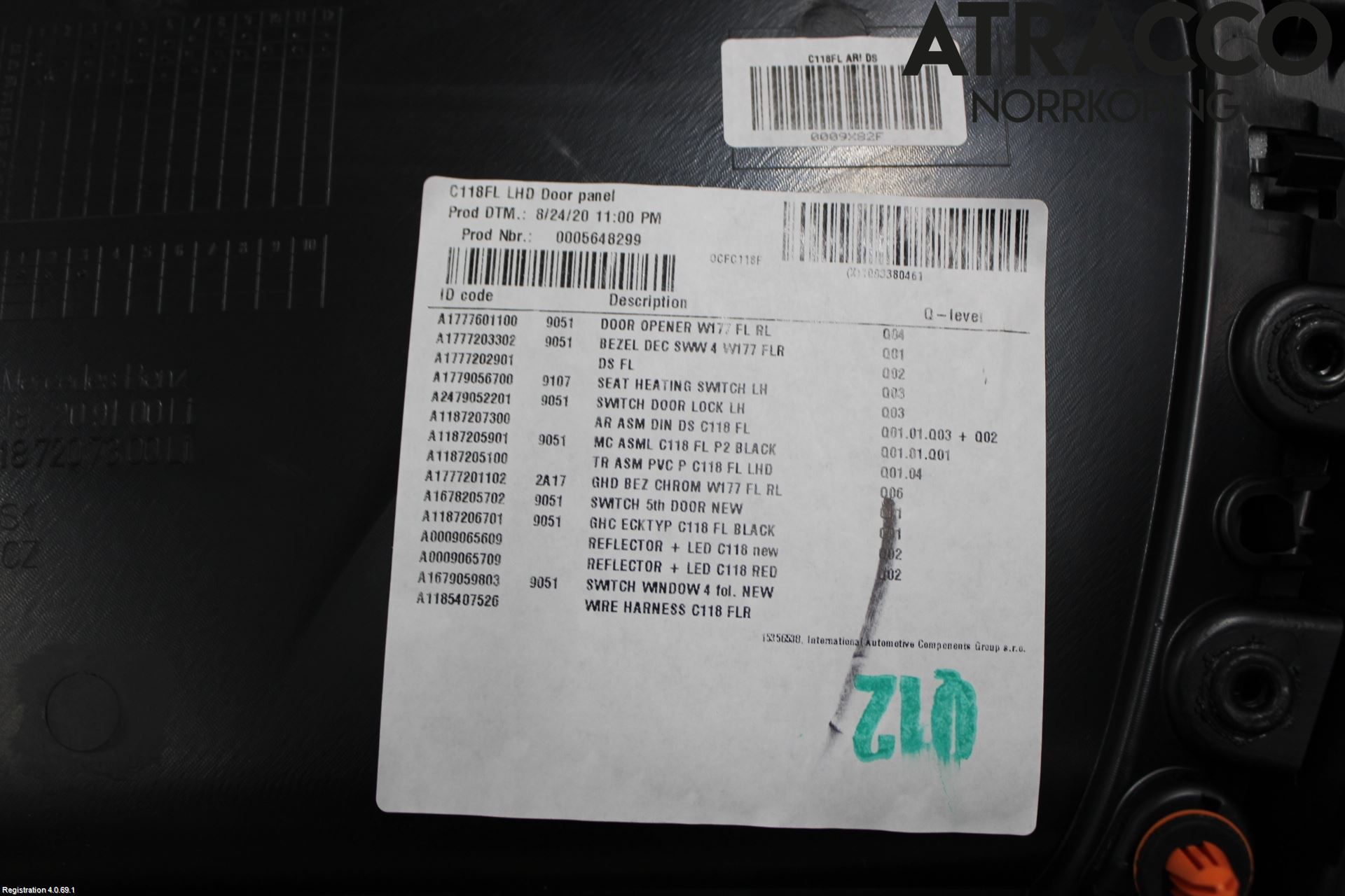 Mercedes-Benz CLA Shooting Brake (X118) Türverkleidung A11872059019051 ...