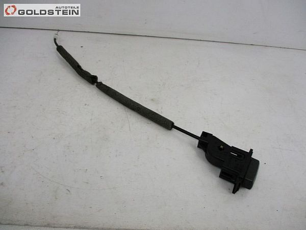 Glove box handle, opening button